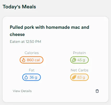 Agent Eats meal log